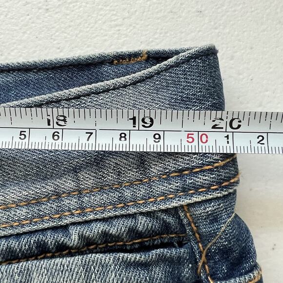 AKOO Jeans Mens 40/34 Blue Paint Splatter Distressed No Rivals Patch Big Oak Fit - Picture 13 of 16